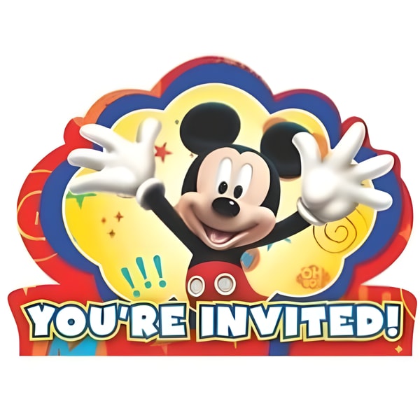 Disney Mickey Mouse Party Invitations - 8 Pack 1 Disney Mickey Mouse Party Invitations - 8 Pack