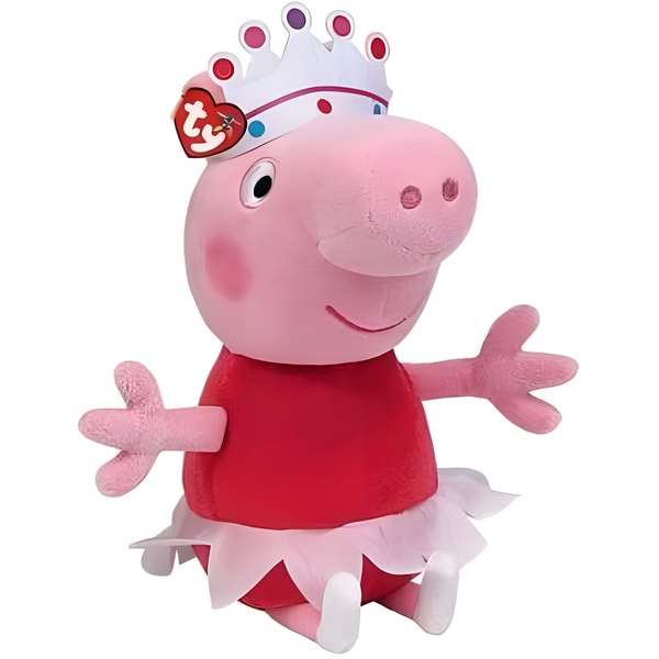 Peppa Pig Ty Beanie Babies Soft Toy - Princess Peppa 1 Peppa Pig Ty Beanie Babies Soft Toy - Princess Peppa