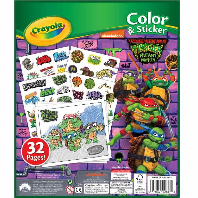 Crayola Book - Colour and Sticker - Teenage Mutant Ninja Turtles ...