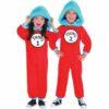 Dr Seuss Thing 1 and 2 Jumpsuit Costume Set - Small