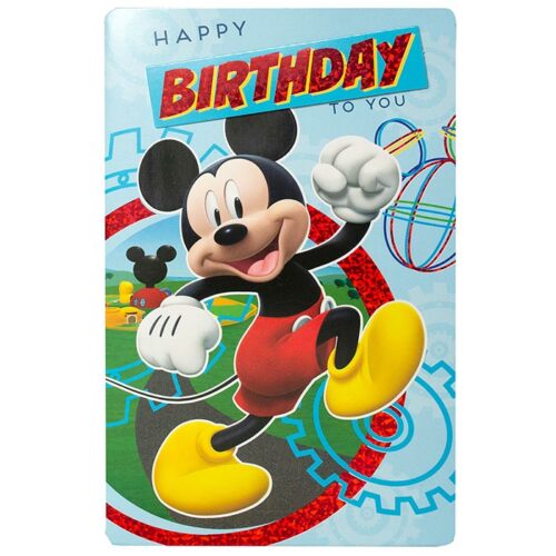 Mickey Mouse Birthday Card - 3d Foil