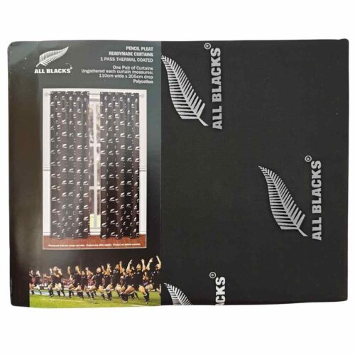 All Blacks Pencil Pleat Curtains - 110 X 205cm