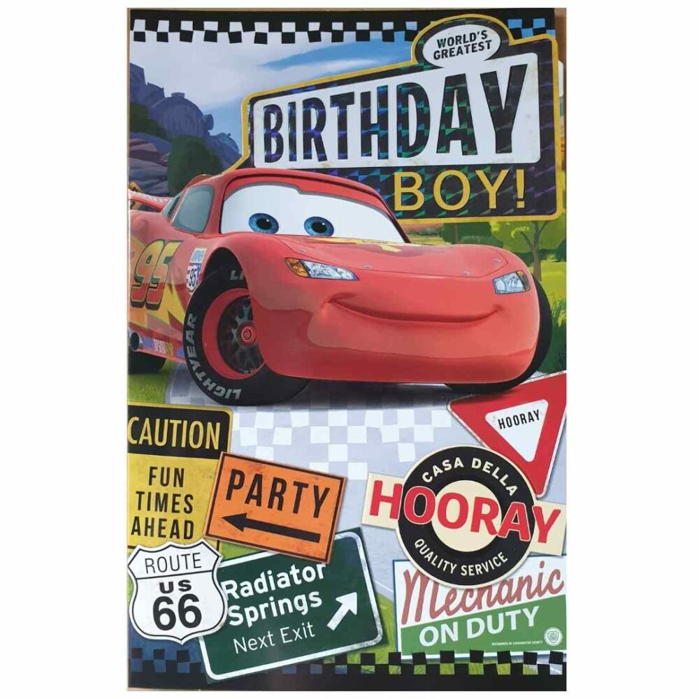 Disney Cars Birthday Card - Premium - Thomas Online