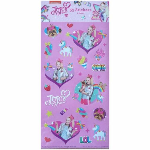 Jojo Siwa Sticker Sheet - 53 Stickers