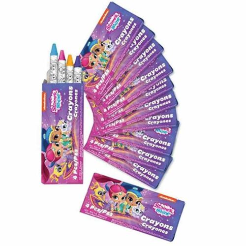 Shimmer and Shine Favour - Mini Crayons - 12 Packs Of 4 Crayons