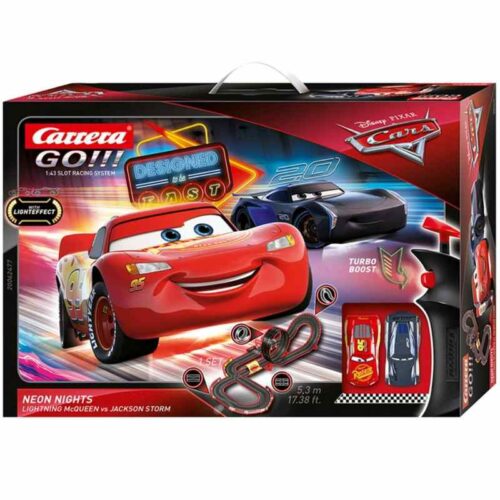 Disney Cars Carrera Go Slot Car Racetrack Neon Nights