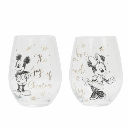 Mickey And Minnie Mouse Collectible Set Of 2 Glasses