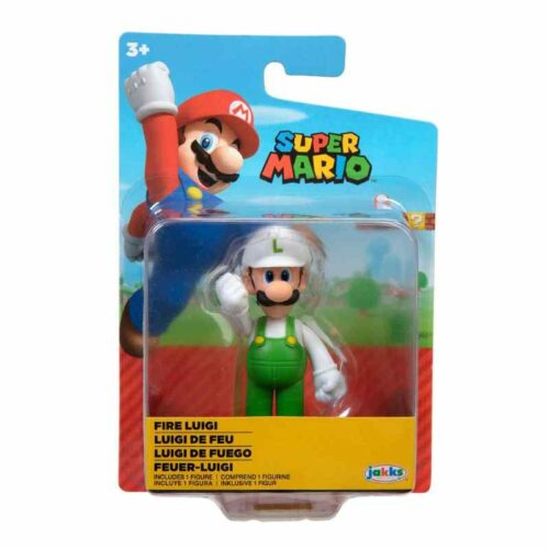 Super Mario Figurine - 6.3cm - Fire Luigi