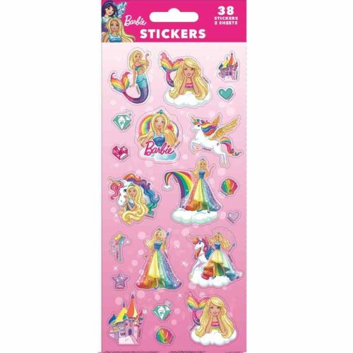 Web5935 Barbie Sticker Sheet 38 Stickers