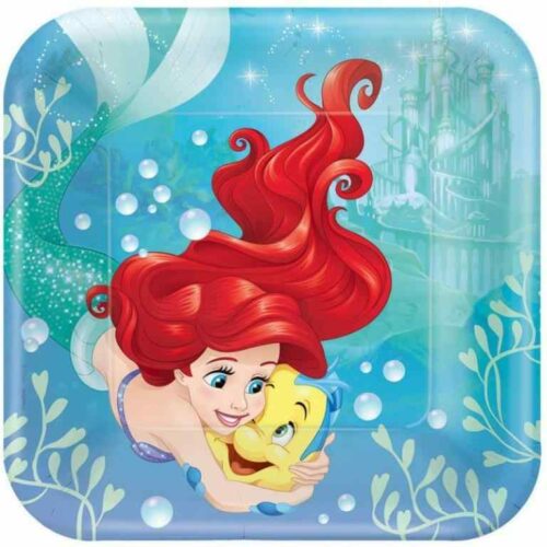 Disney Princesses Square Plates 23Cm Ariel