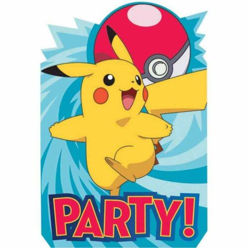 Pokemon Invitations - 8 Pack