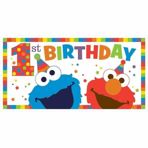 Sesame Street Banner Happy Birthday 1St Birthday