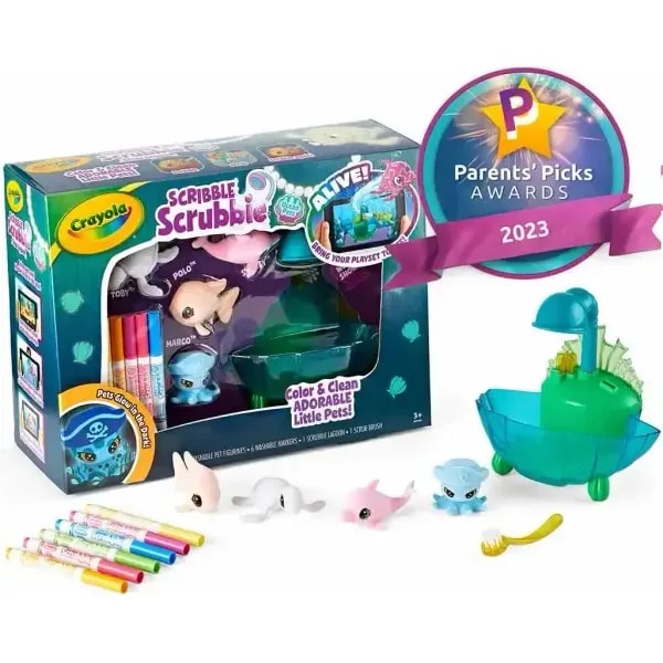 Crayola Scribble Scrubbie Glow Lagoon Bath Tub Playset Colour and Wash Pets 1 Crayola Scribble Scrubbie Glow Lagoon Bath Tub Playset Colour and Wash Pets