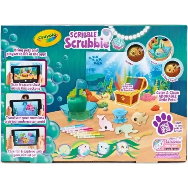 Crayola Scribble Scrubbie Glow Lagoon Bath Tub Playset Colour and Wash Pets 4 Crayola Scribble Scrubbie Glow Lagoon Bath Tub Playset Colour and Wash Pets - Image 4