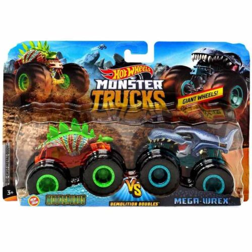 Hot Wheels Monster Trucks 1 64 Demolition Doubles Motosaurus Vs Mega Wrex 1