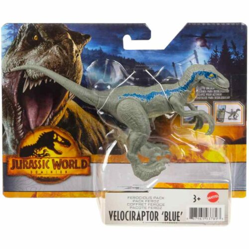 Jurassic World 3 Ferocious Pack Velociraptor Blue