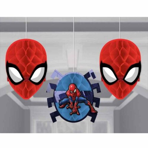 Spiderman Hanging Decorations Honeycomb 3 Pieces