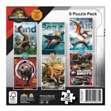 Jurassic World Rebirth Dinosaur Jigsaw Puzzle Set 6 Pack