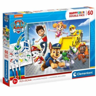Paw Patrol Jigsaw Puzzle - 60 Piece - Double Sided Colouring In ...