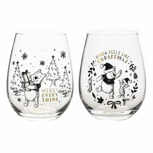 Winnie the Pooh Christmas Collectible Set Of 2 Glasses