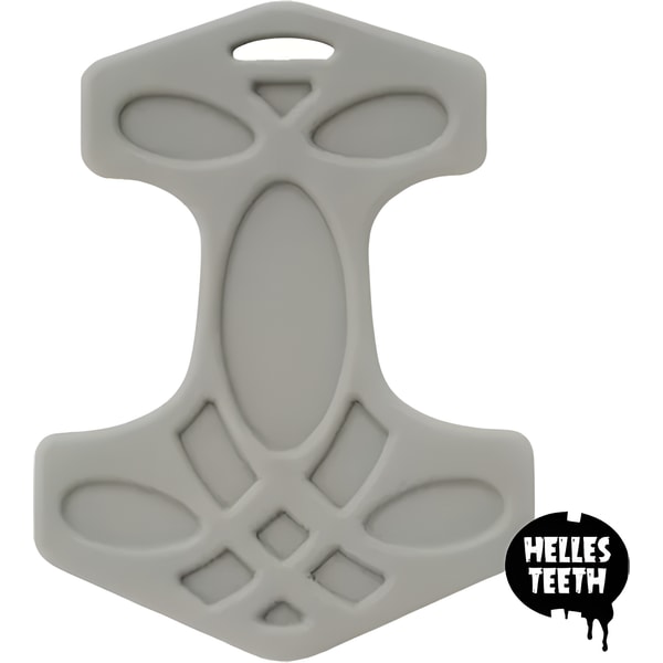 Helles Teeth Teether - Mjolnir / Thor's Hammer - Grey 1 Helles Teeth Teether - Mjolnir / Thor's Hammer - Grey