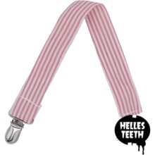 Helles Teeth Striped Attacher Ribbon - Pink and White