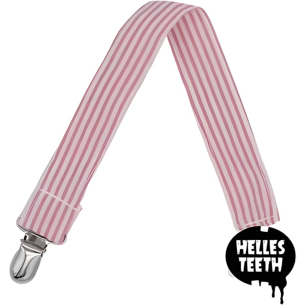 Helles Teeth Striped Attacher Ribbon - Pink and White 1 Helles Teeth Striped Attacher Ribbon - Pink and White