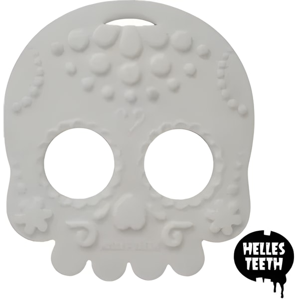 Helles Teeth Teether - Sugar Skull - White 1 Helles Teeth Teether - Sugar Skull - White