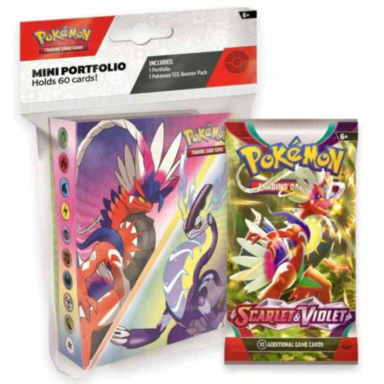 Pokémon Scarlet & Violet Mini Portfolio + 1 Booster Pack – Für Sammler & Spieler