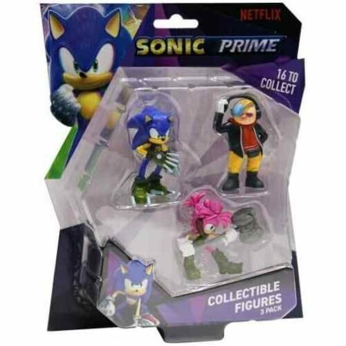 Sonic Prime Collectable Figures 3 Pack - Sonic, Amy Rose, Doctor Dont