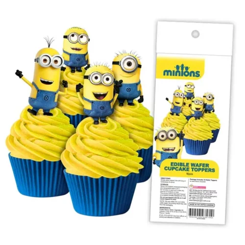 Minions Edible Wafer Cupcake Toppers 16 Pack