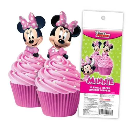 Minnie Mouse Edible Wafer Cupcake Toppers 16 Pack
