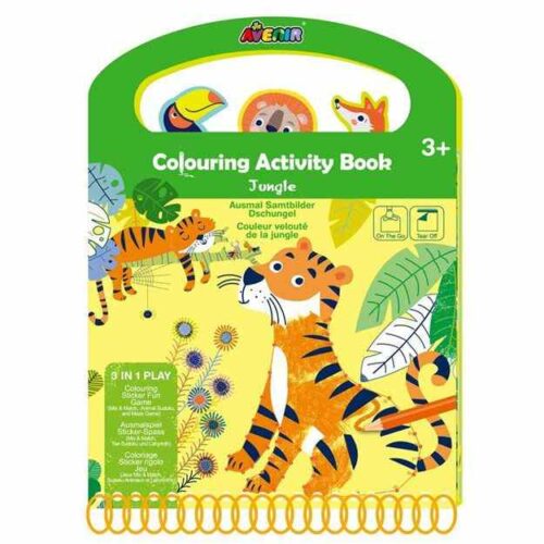 Avenir 3 In 1 Play Book Colouring Activity Book Jungle