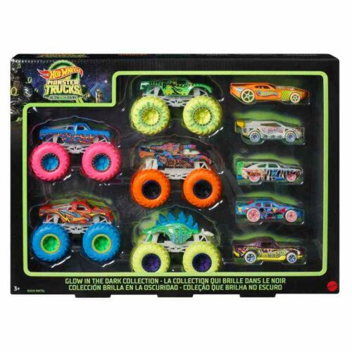 Hot Wheels Monster Trucks 1.64 Glow In The Dark Collection Set