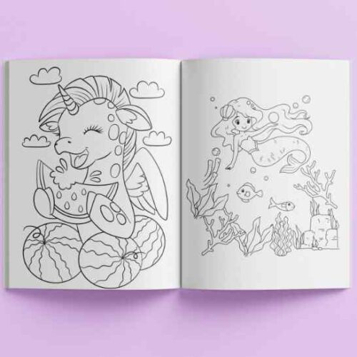 Kaleidoscope Sticker Colouring Book - Magical Creatures - Image 2
