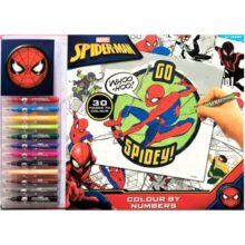 Marvel Spiderman Colour By Numbers Book with 12 Markers
