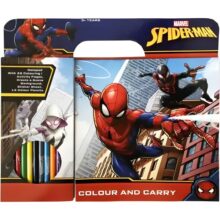 Marvel Spiderman Colour and Carry Activity Book with Pencils and Stickers