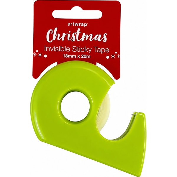 Artwrap Invisible Sticky Tape 20m Green Dispenser 1 Artwrap Invisible Sticky Tape 20m Green Dispenser