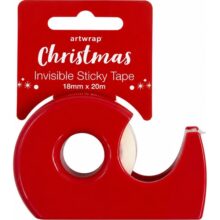 Artwrap Invisible Sticky Tape 20m Red Dispenser
