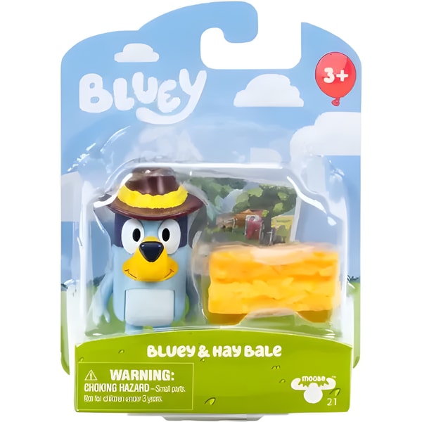 Bluey Figurine - Bluey and Hay Bale 1 Bluey Figurine - Bluey and Hay Bale