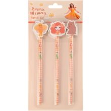 Emma Memma Pencil Set with Character Erasers 4 Pack