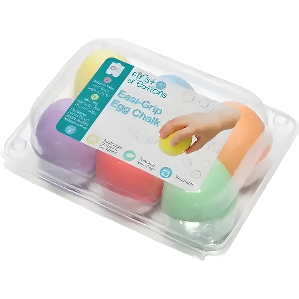 EC First Creations Easi Grip Egg Chalk 6 Pack 1 EC First Creations Easi Grip Egg Chalk 6 Pack