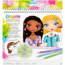 Crayola Creations Makeup Artist Sketch Set 40 Sheets with Stencils and Stickers
