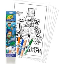 Crayola Minecraft Giant Colouring Poster Pages 6 Pack with Washable Markers