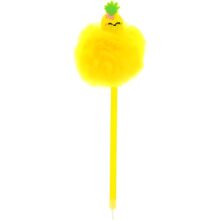 Happy Zoo Novelty Pineapple Pen Fluffy Pom Pom Blue Ink