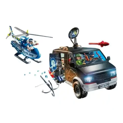 Playmobil Helicopter Pursuit Runaway Van - Image 2