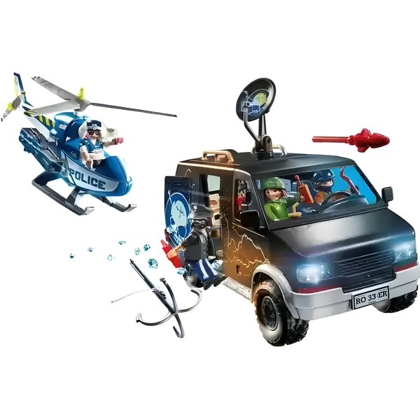 Playmobil Playset - Helicopter Pursuit Runaway Van 2 Playmobil Playset - Helicopter Pursuit Runaway Van - Image 2