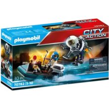 Playmobil Playset - Police Jet Pack With Boat