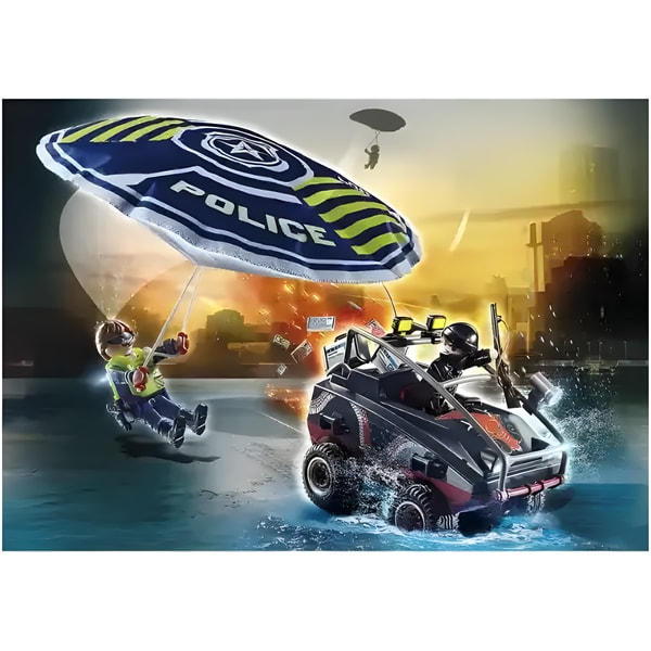 Playmobil Playset - Police Parachute Amphibious Vehicle 2 Playmobil Playset - Police Parachute Amphibious Vehicle - Image 2