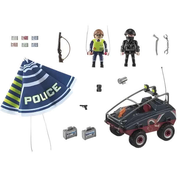 Playmobil Playset - Police Parachute Amphibious Vehicle 4 Playmobil Playset - Police Parachute Amphibious Vehicle - Image 4